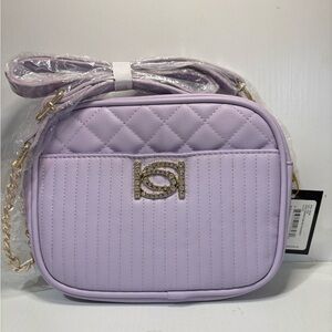 NWT! Lilac Quilted Bebe crossbody bag/goldLogo #purple#pastel#Y2K#bebe#coquette